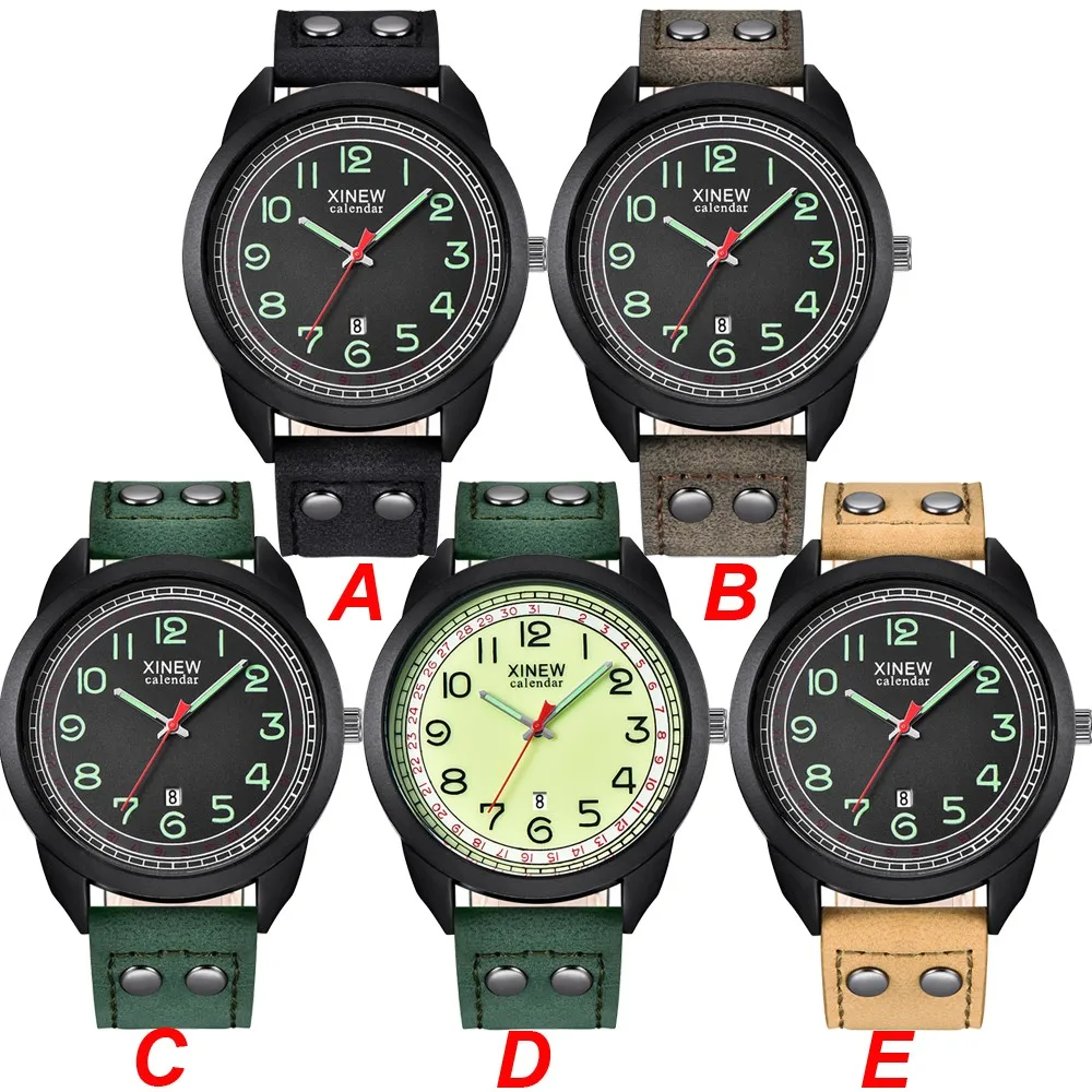 

Luxury Men Watches Fashion Leather Quartz Watch Men Casual Sports MaleWristwatch Waterproof Luminous Numeral Date Watch reloj