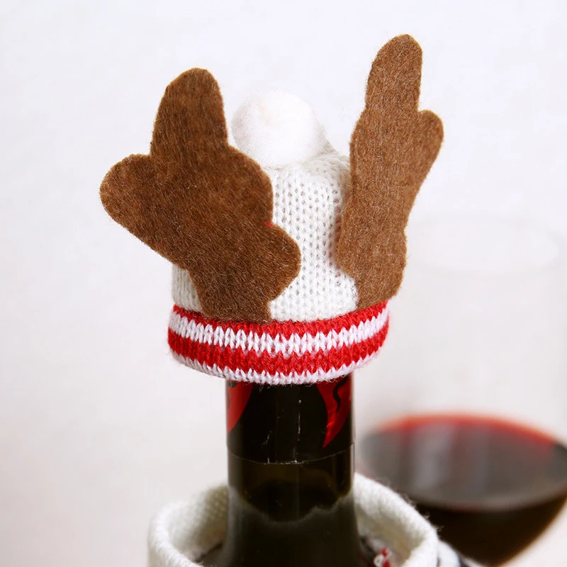 Рождественский свитер крышка для бутылки вина с лосем рождественские украшения
