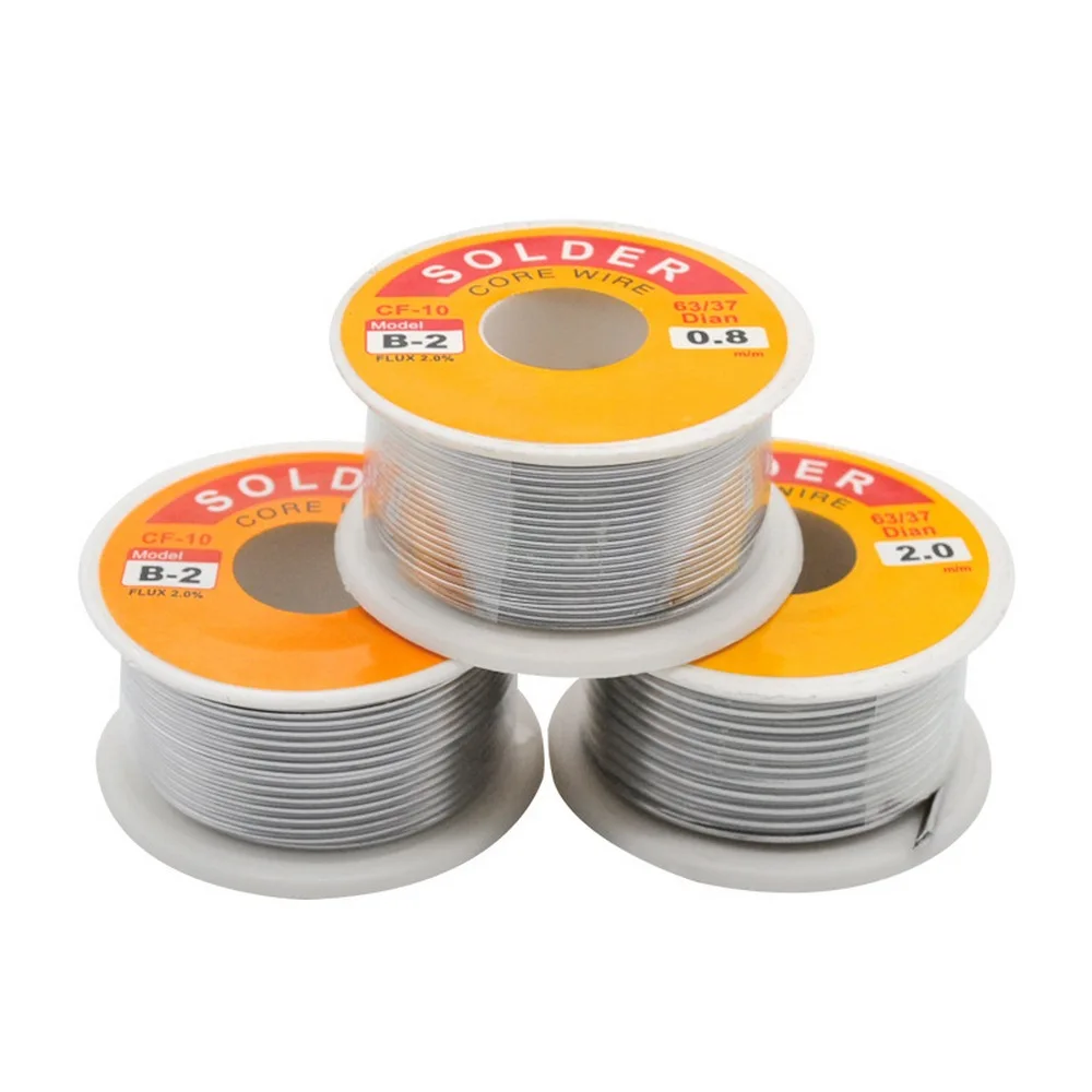 

0.6/0.8/1.0/1.5/2.0mm 63/37 FLUX 2.0% Tin Lead Tin Wire Melt Rosin Core Solder Soldering Wire Roll CF-10 45FT Flux Reel Tube