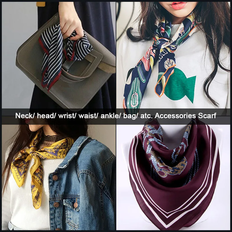 Шарф Sparsil Женский из сатина шелка квадратный многофункциональный универсальный