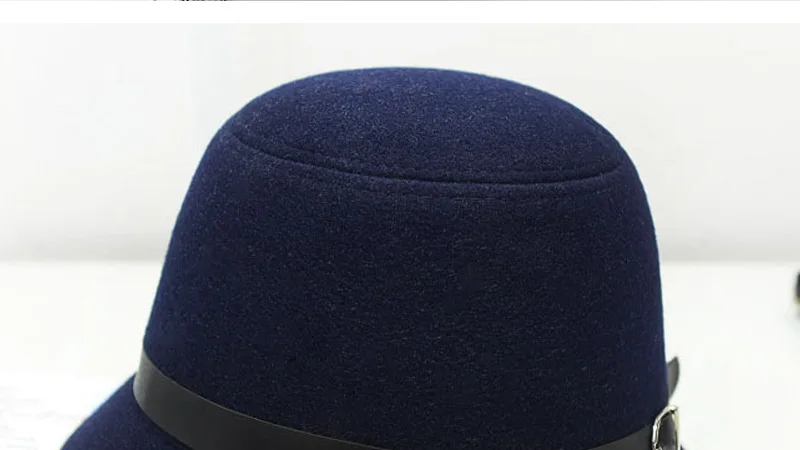 Горячее предложение женский котелок из шерсти Fedoras зимний женский топ Шляпа Сплошной Цвет фетровая шляпа-цилиндр Дамская винтажная Кепка элегантная