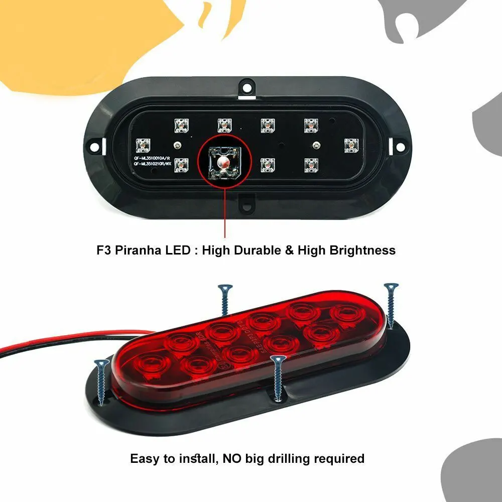 1 шт. 10LED овальной боковой светильник автомобильный прицеп Стоп Хвост