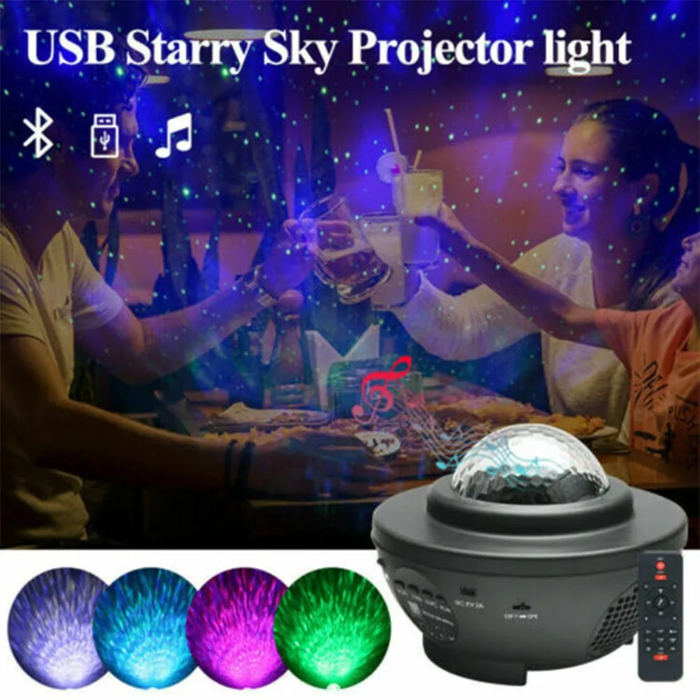

LED Galaxy Projector Light Starry Star Bluetooth Music Night Light W/ Remote Control LED Decoration Atmosphere Lighting