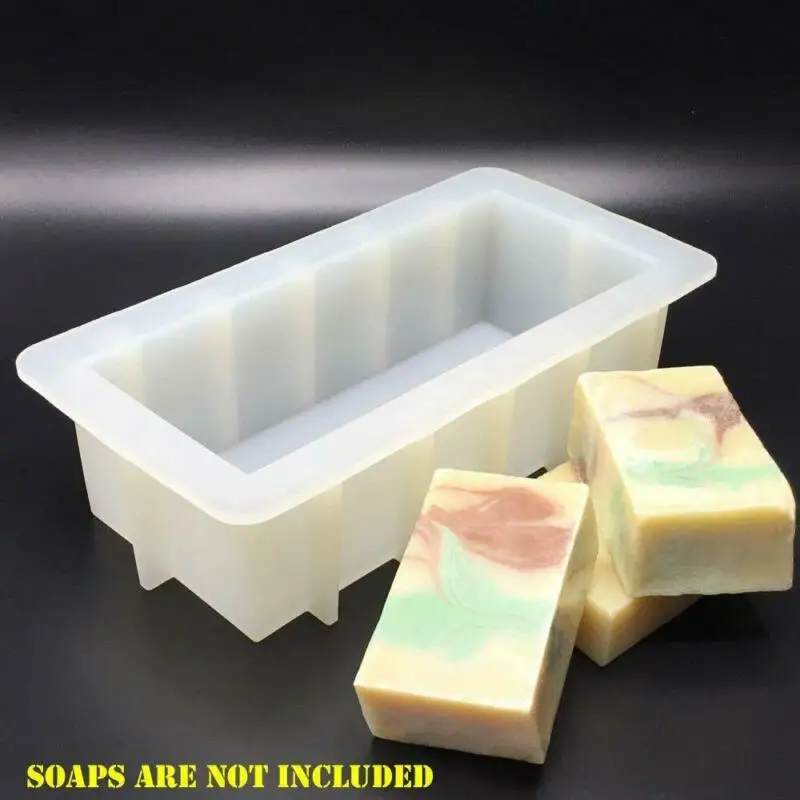 

Rectangular White Silicone DIY Rectangle 42oz Mould Loaf Soap Mold 8 US Stock