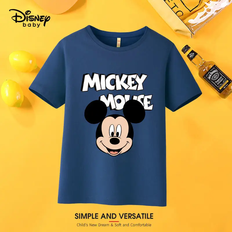 

Disney boys' short sleeve T-shirt summer 2021 new pure cotton Korean Zhongda children's Sports Top children's half sleeve
