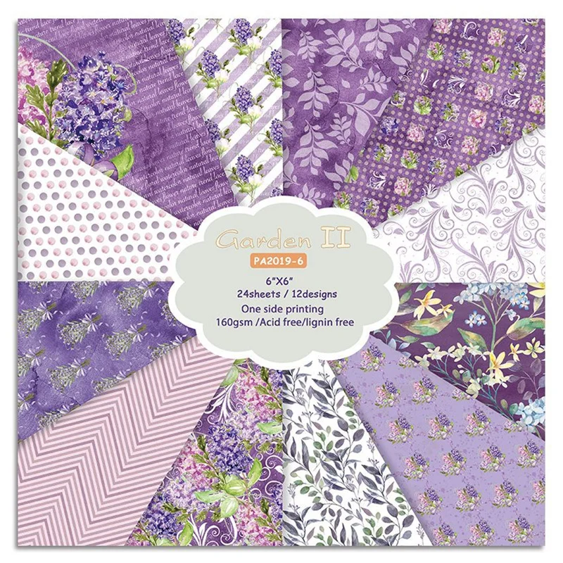 

24 шт./лот бумага из лавандового материала в стиле ретро «сделай сам» для скрапбукинга альбома дневника подарка декоративная бумага для скра...