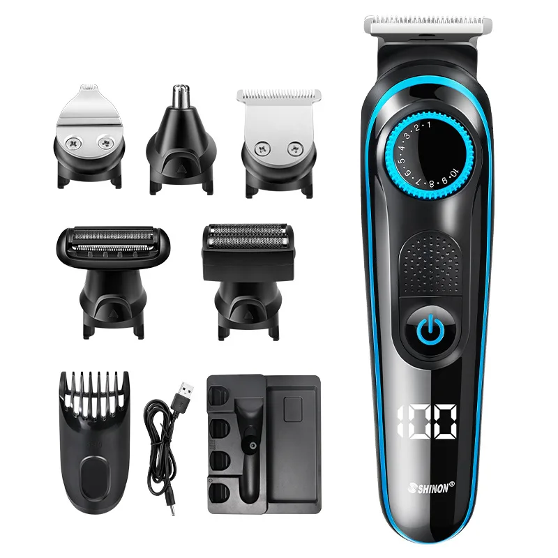 

5 IN 1 Hair Clipper Barber Electric Hair Trimmer Nose Hair Shaver Razor Beard Trimmer Men Hair Cutting Machine USB Rechargeable