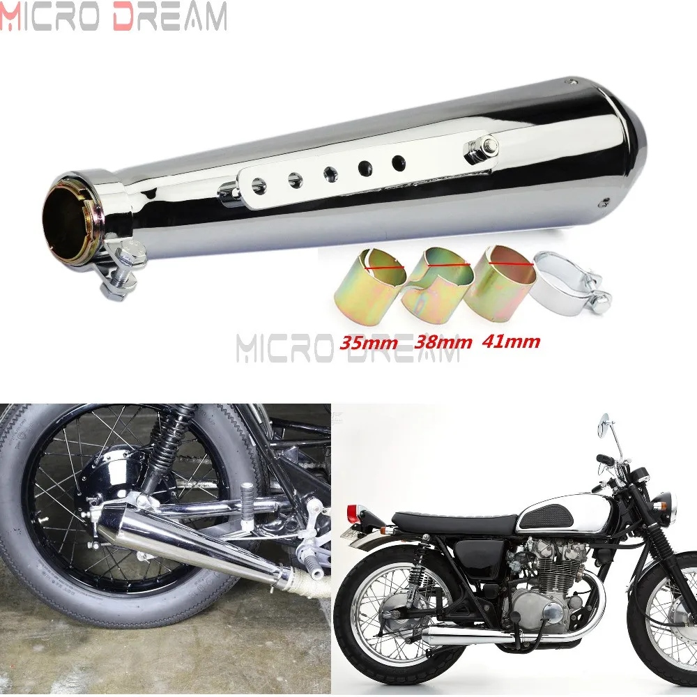 

450mm Motorcycles Chrome Exhuast Muffler Pipe w/DB Killer 1 5/8"&1 1/2"&1 7/16" Universal For Harley Cafe Racer Choppers