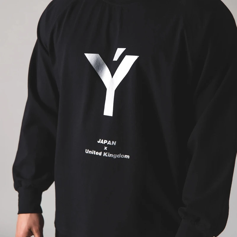 

Printed Tshirt Solid Color Gym Clothing Men's Long sleeve T shirt Bodybuilding Sportswear T-shirt Streetwear Hip-Hop Tshirt