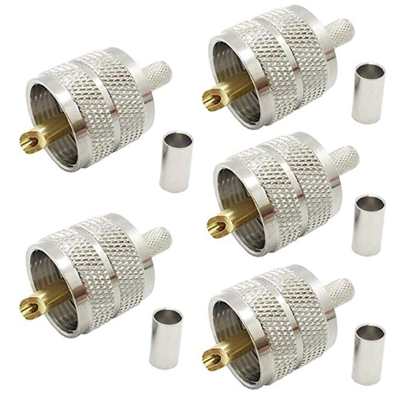 10 шт. UHF штекер PL259 разъем обжимной RG58/142 LMR195 RG400 резьбовое соединение Разъем LSɽ