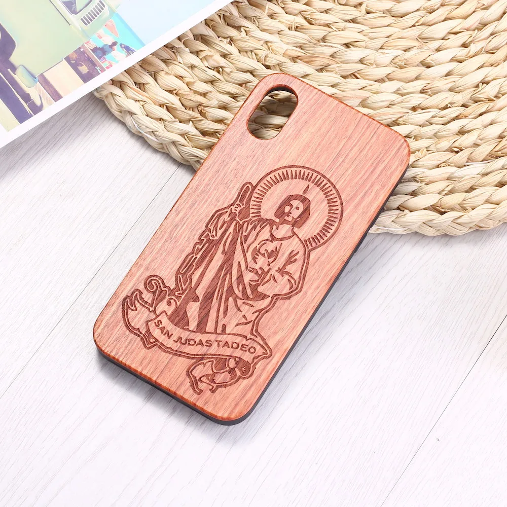 San Judas Tadeo гравированный чехол для телефона из натурального дерева iPhone12 6 6S 6Plus 7 7Plus