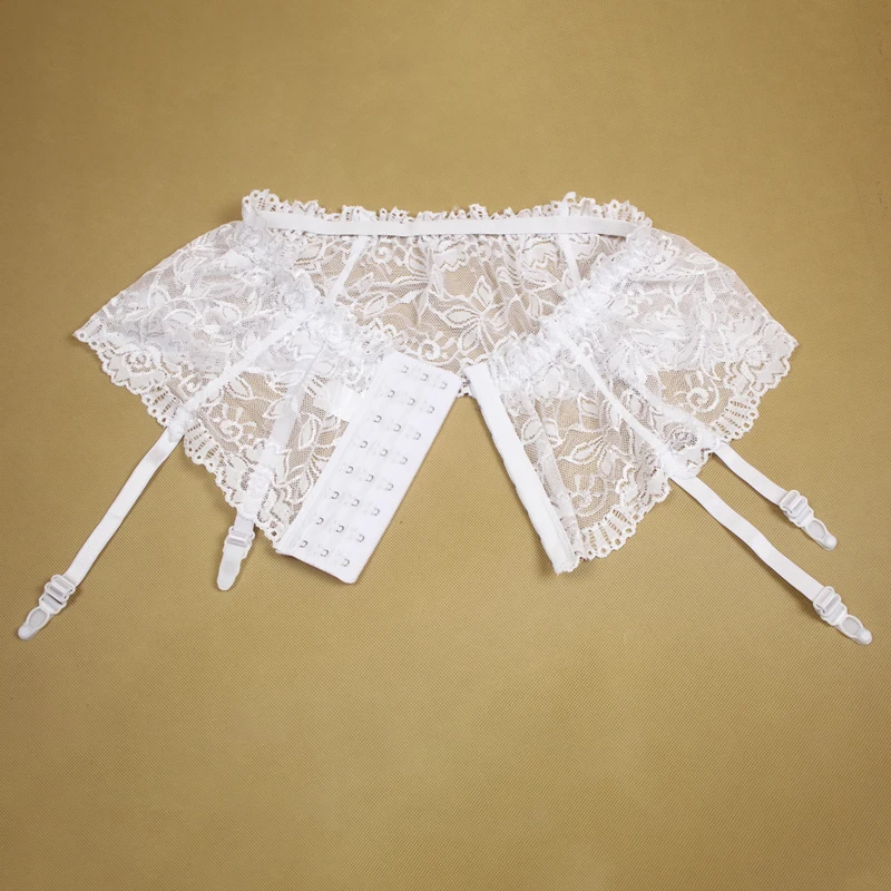 Пояс для чулок с застежкой Женский пикантный белый ультратонкий кружевной топ