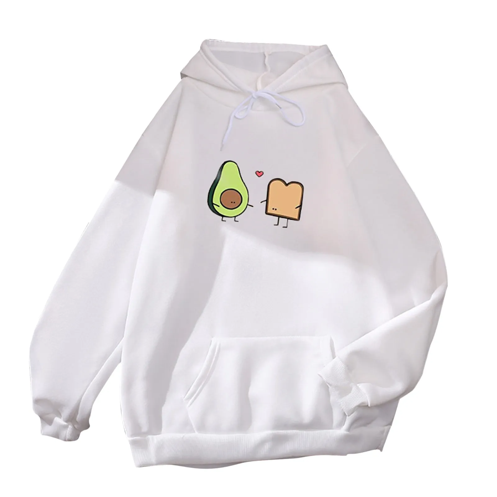2021 Women's Kawaii Hoodie Casual Printed Top Long Sleeve Loose Hooded Sweatshirt Top With Pocket Autumn Streetwear sudadera