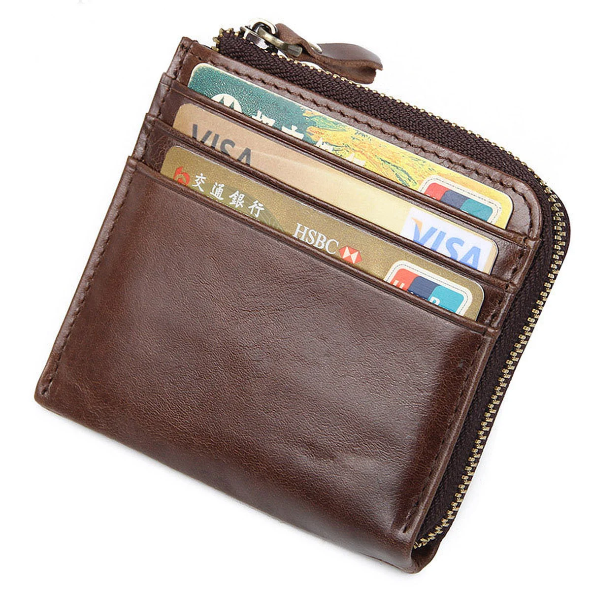 Small Genuine Leather Wallet Coin Purse Coin Bag Genuine Leather Coin Purse RFID Card Holder