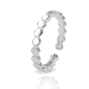 

New Korean creative Trinket simple geometry hexagon opening ring personality girl versatile index finger ring r2028