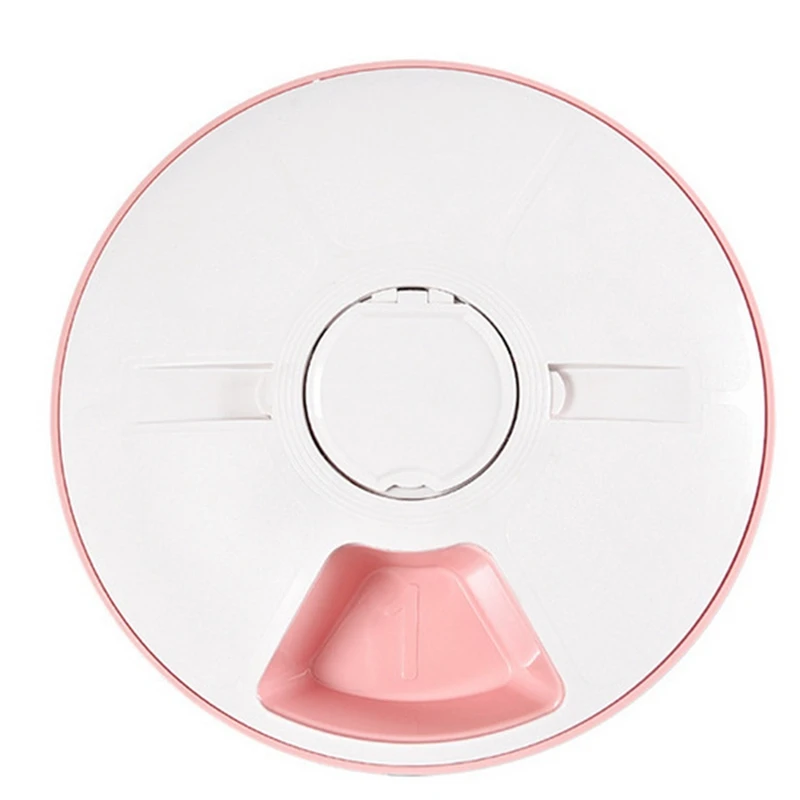 

Pet Automatic Feeder, Digital Timer, Detachable Dog and Cat Non-Slip 6 Plate with Tape Recorder, Dry and Wet Food