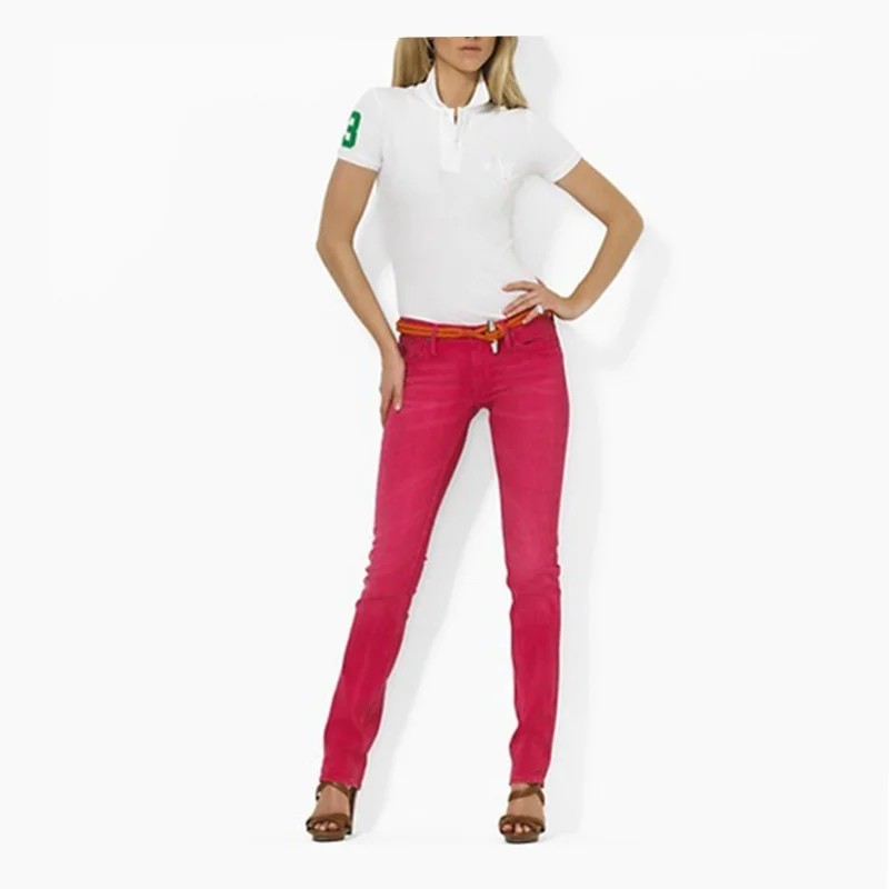 

Free shipping Summer women's big horse short sleeve polo shirts 100% cotton casual solid lady tees fashion femme Drop shipping
