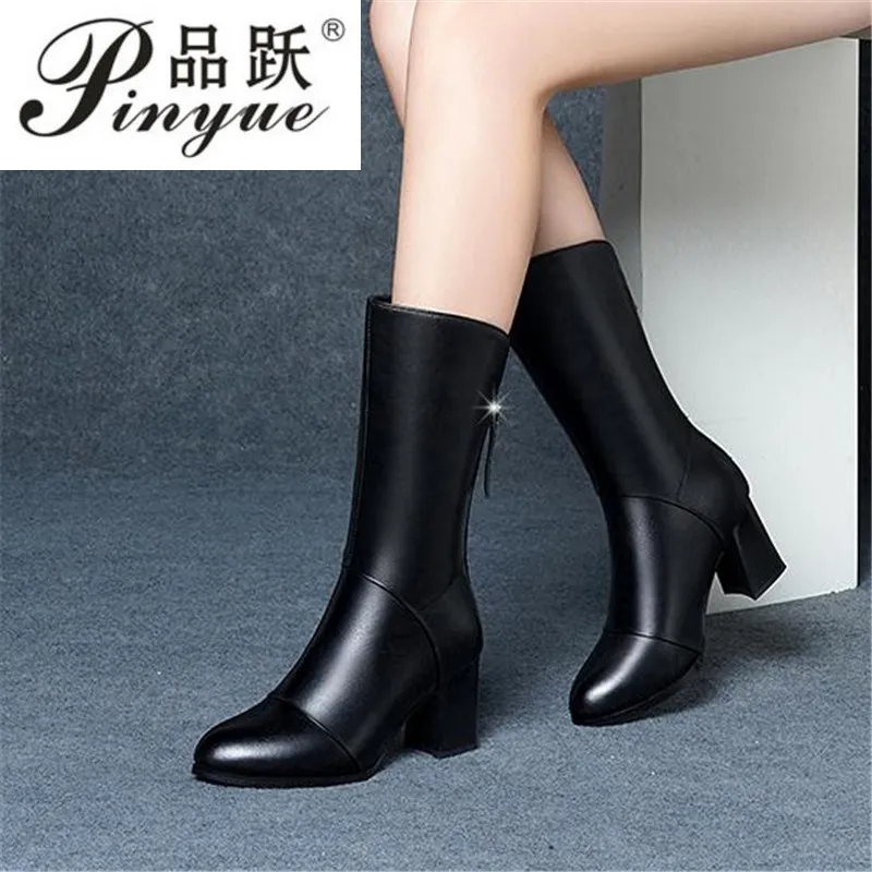 

Новинка; Сезон осень-зима; Женские зимние ботинки в стиле ретро; Британский стиль; Темно-черные ботинки для верховой езды; Высокий каблук; Не ...