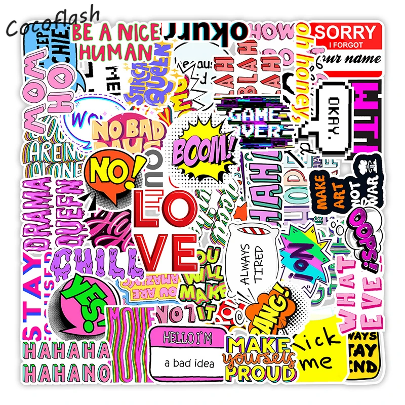 

10/50 шт./упаковка, наклейки для ноутбука, скейтборда, багажа