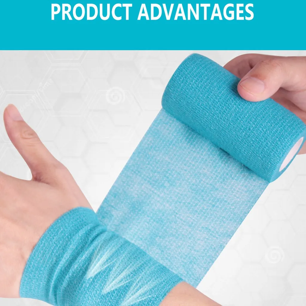 

5cm*4.5m Self Adhesive Ankle Finger Muscles Care Elastic Bandage Gauze Dressing Tape Sports Wrist Support Tool Dropshipping