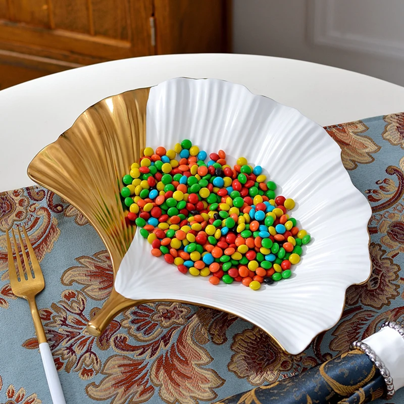 

Nordic Ginkgo Biloba Ceramic Dinner Plate Butter Dish Food Dessert Plate Bowl Leaf-shaped Desktop Storage Tray Decoration Plate