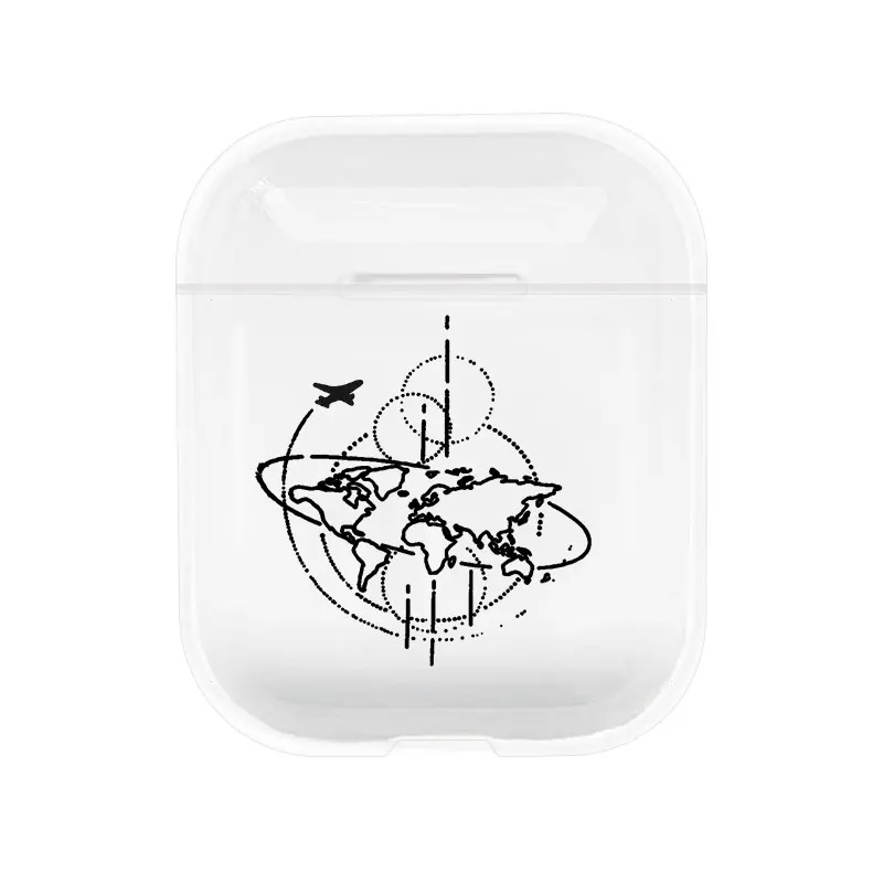 Милый чехол для Apple airpods чехол мультфильм путешествия слово mapпрозрачный Bluetooth наушники чехол для Airpods наушники мягкий чехол - Цвет: I200940