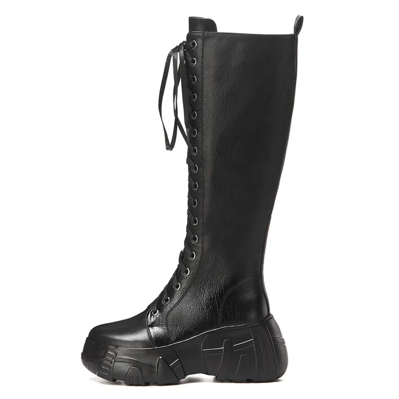 Женские сапоги до колена ASUMER из искусственной и натуральной кожи на молнии