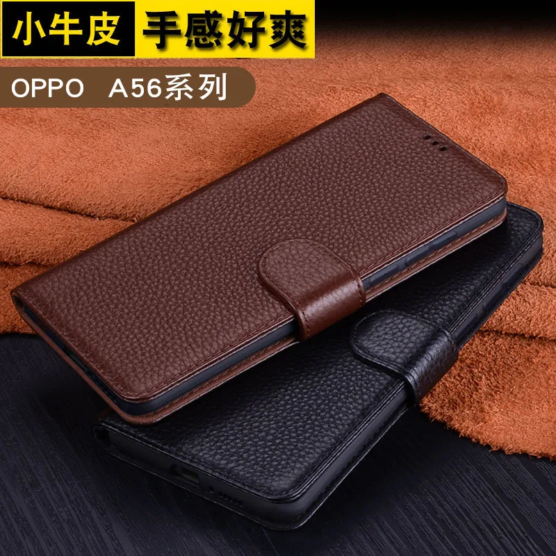 hot sales new luxury genuine leather phone cover case for oppo a56 kickstand holster phone case protective full funda free global shipping