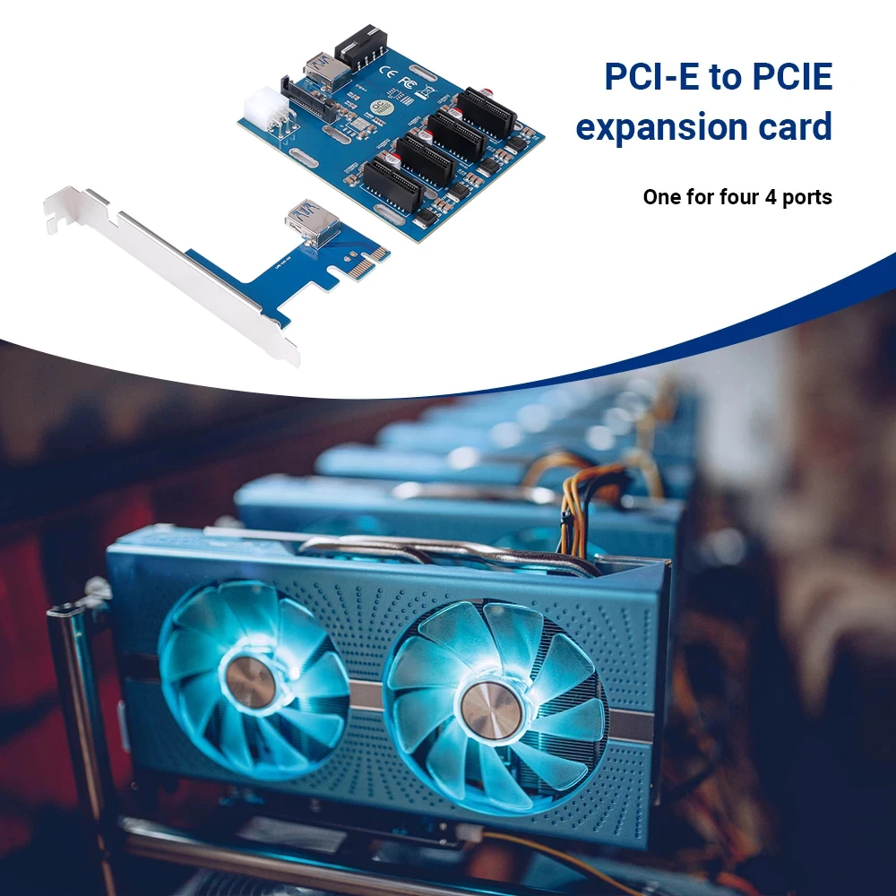 Kebidu 1X Слоты Райзер мини низкопрофильный ITX для внешнего PCIe 1 до 4 pci express адаптер