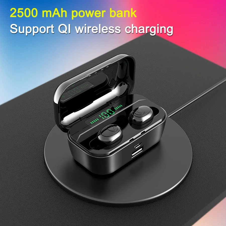 True TWS 5,0 беспроводные Bluetooth наушники для телефона 3D стерео наушники с микрофоном беспроводная зарядка Bluetooth гарнитура