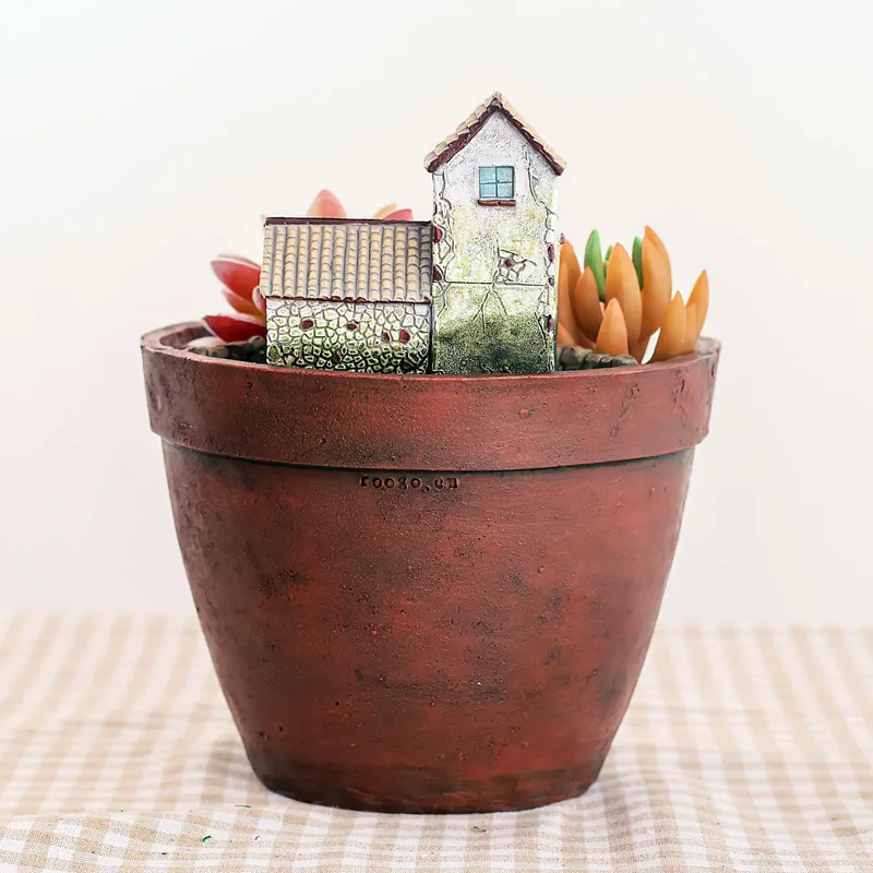 1 piece Creative Micro Landscape Flower Pot Garden Design Flowers Baskets Succulents Plants Holder House Bonsai Pots | Дом и сад