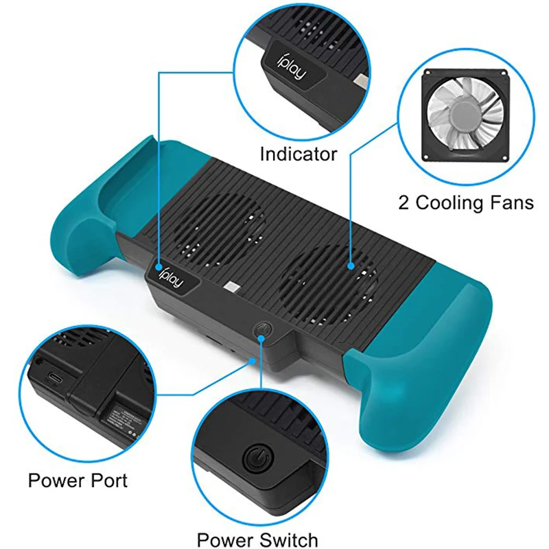 Herod Switch Lite аксессуары охлаждающий зарядный геймпад джойстик Power Bank Grip Cooler Charger Stand