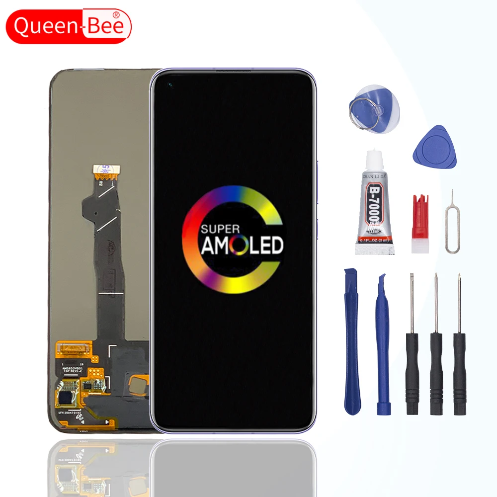 Montaje de digitalizador de pantalla t&aacute;ctil LCD para HUAWEI Honor 30, 6,53 ORIGINAL, con marco de repuesto-2