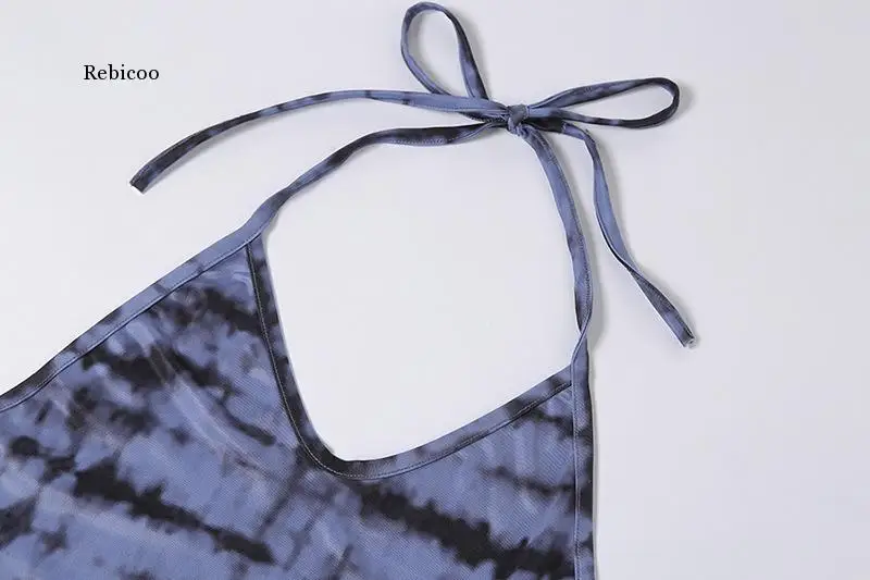 

Summer Sleeveless Backless Retro Print Pleated Bandage Backless Tailoring Long Dress Autumn and Winter Ladies Sexy