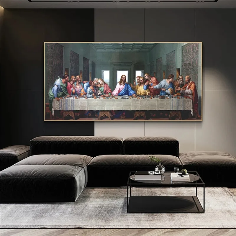 Да Винчи-вечеря холст настенные картины художественные плакаты и принты