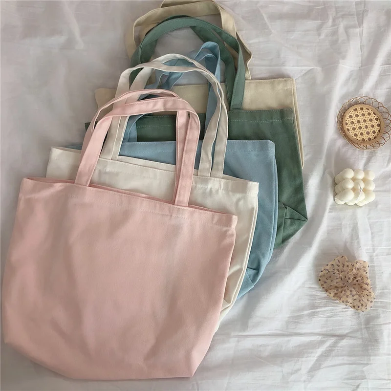 Сумка для покупок из хлопка и льна защитная Холщовая однотонная Литературная