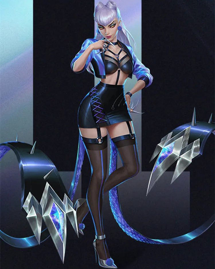 

Game LOL KDA Evelynn AllOut Cosplay Costume Woman Sexy Outfits Christmas Gift Coat+Top+Pants Accessories Prop Sets