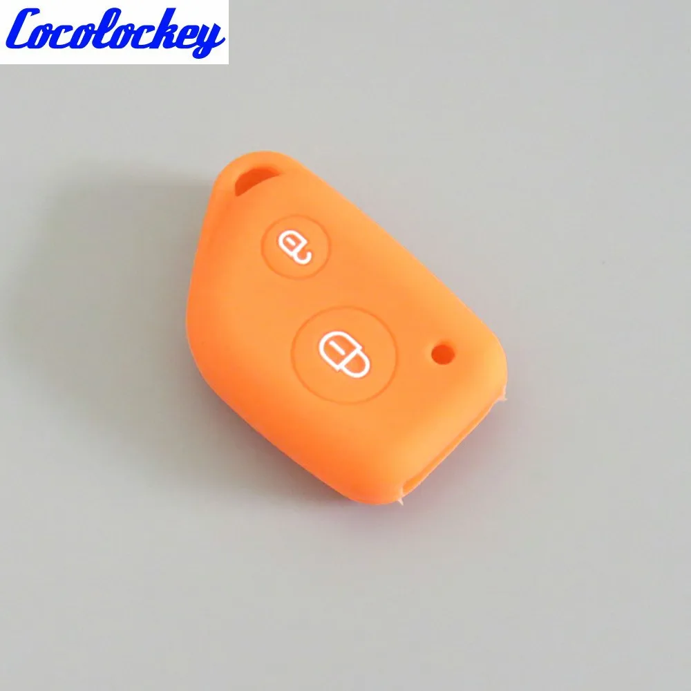 Cocolockey силиконовый чехол для автомобильных ключей для peugeot 106 205 206 306 405 406 для Citroen Berlingo Xsara Picasso Saxo 2 кнопки - Название цвета: Orange