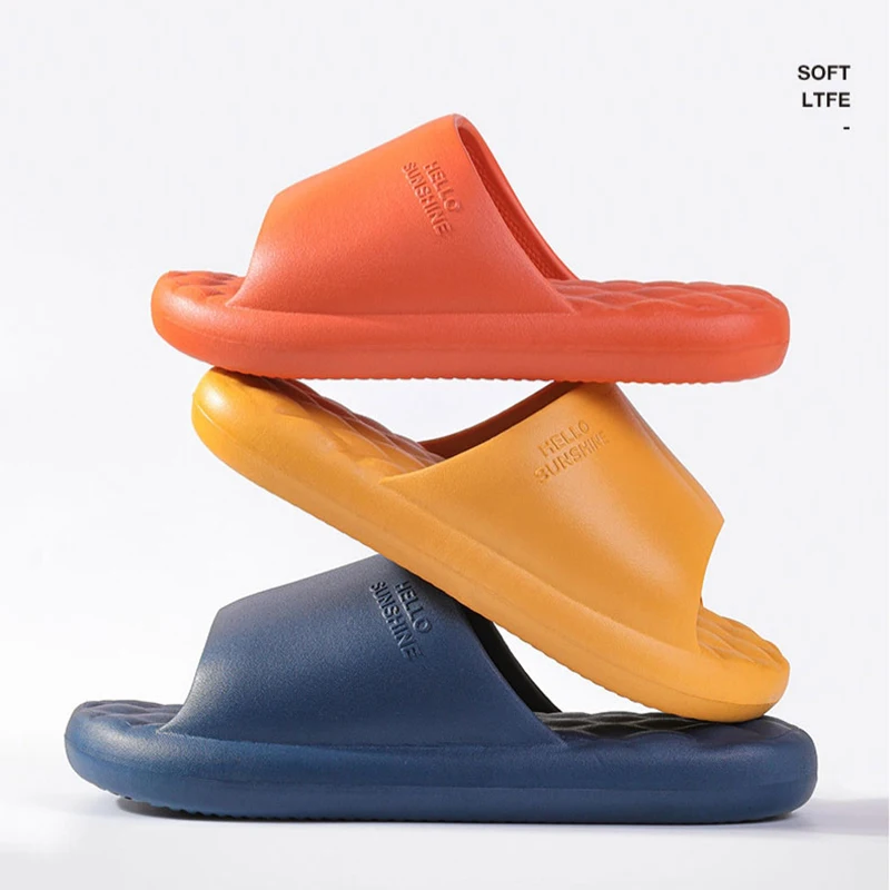 

Новинка; Тапочки для ванной; Мужская домашняя обувь на платформе; Летние женские шлепанцы; Повседневная пляжная мужская домашняя обувь унис...