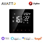 Умный термостат AVATTO Tuya Zigbee, регулятор температуры, водяноеЭлектрическое нагревание со встроенным датчиком, поддержка Alexa Google Home