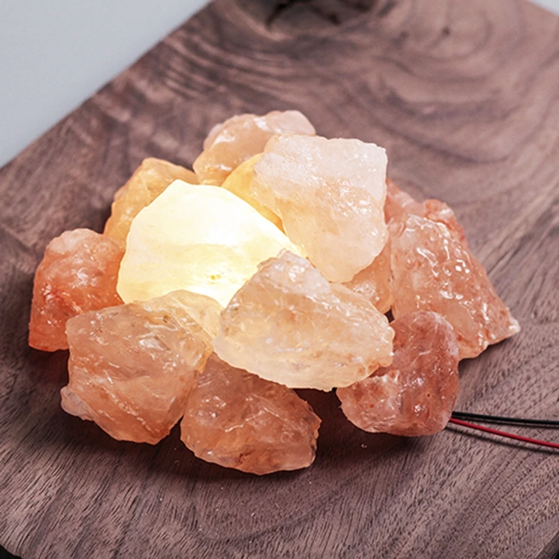 Современный Гималайский светодиодный светильник с кристаллами соли ваза