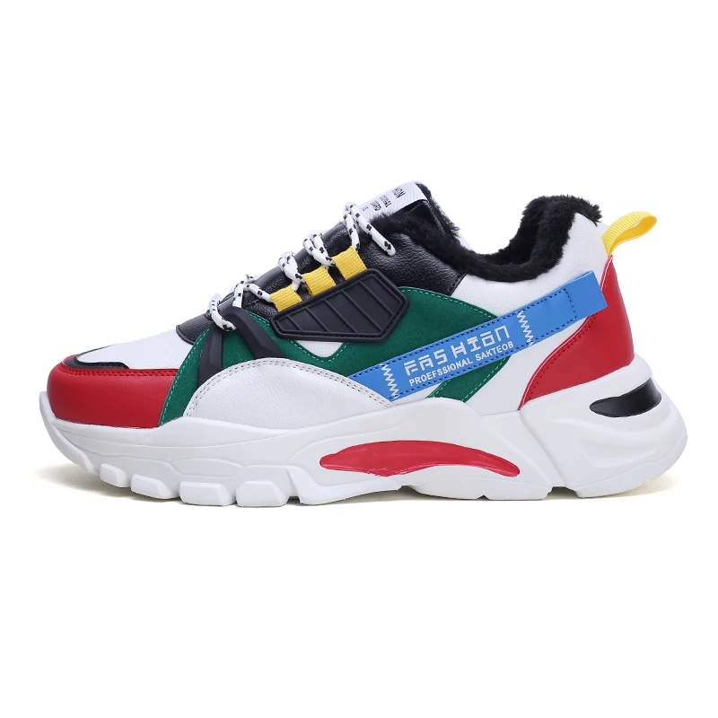 black green B608-1 Мужские ботинки модная зимняя теплая обувь на нескользящей толстой подошве для мужчин, теплые зимние ботильоны на меху мужская обувь, кроссовки - Цвет: black green B608-1