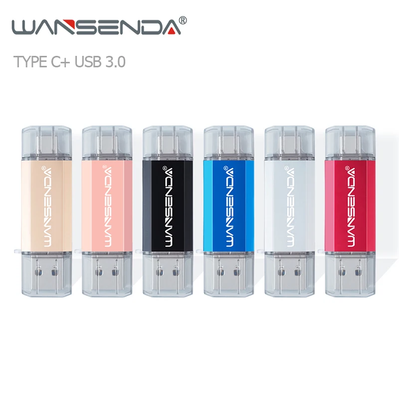 Usb флеш накопители Wansenda OTG usb3.0 и type c 16 ГБ 32 64 Гб 128 256 pendrives dual pen drive для системы android