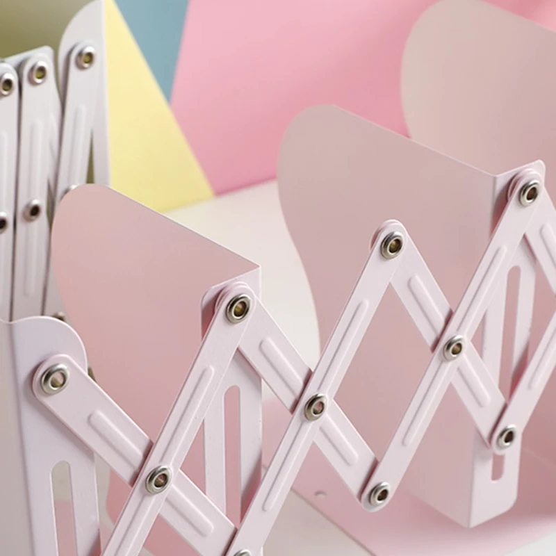 

Retractable Book Support Stand Telescopic Metal Bookends Shelf Bookrack Organizer School Office Supplies