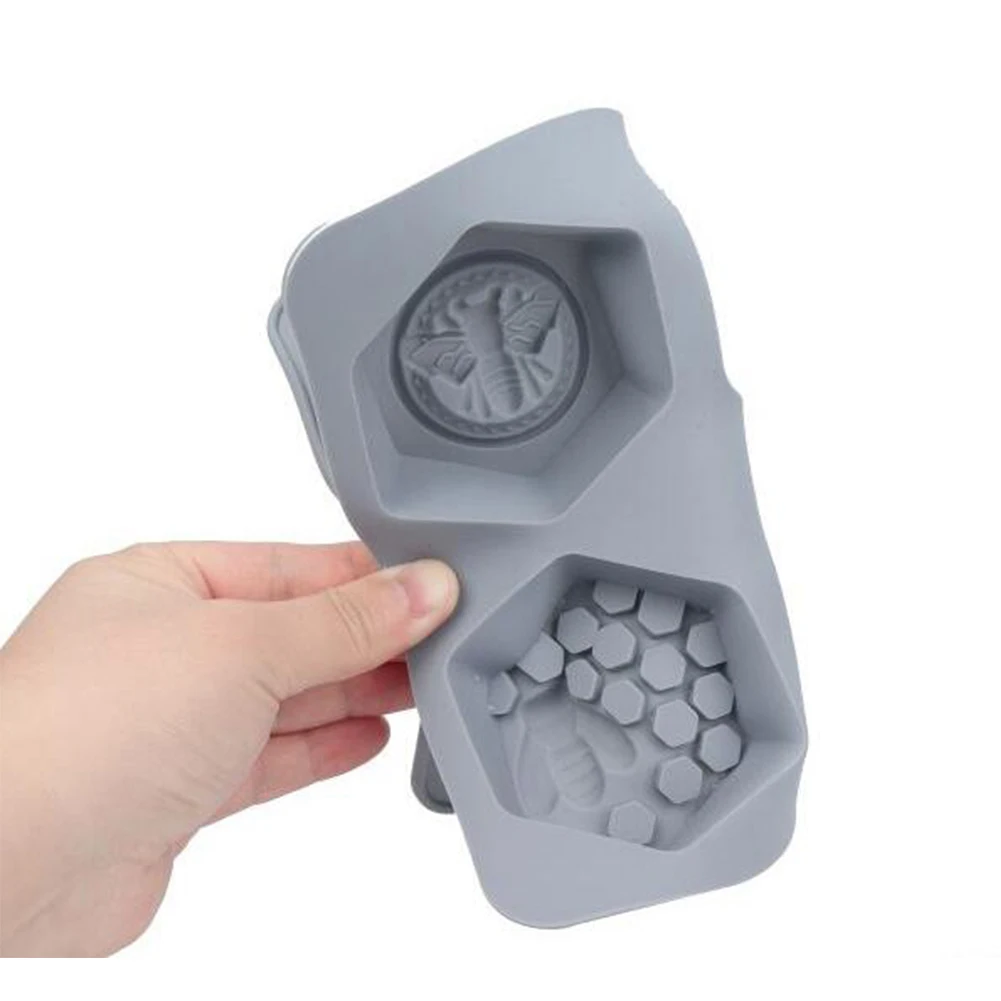 

6-Cavity Bee Honeycomb Shaped 3D Soap Molds Silicone Mould Tray for Homemade DIY Making Cake Jelly Candy Chocolate