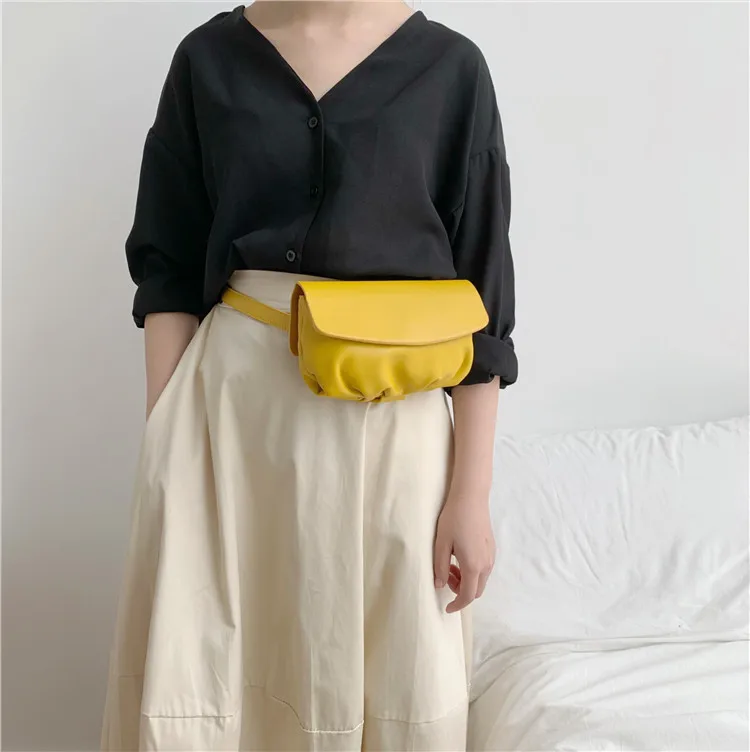 Small New Women Fashion Handbag Shoulder Bags Waist Purse PU Leather Simple Ladies Messenger Hobos Bag