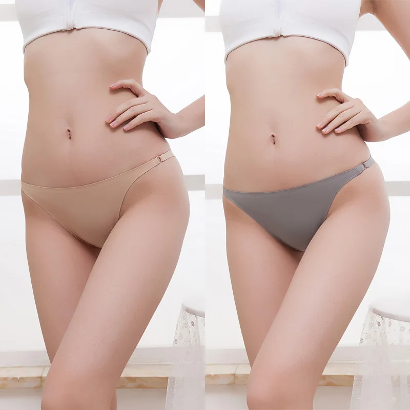 Женское нижнее белье из ледяного шелка бесшовные трусики цельные цветные