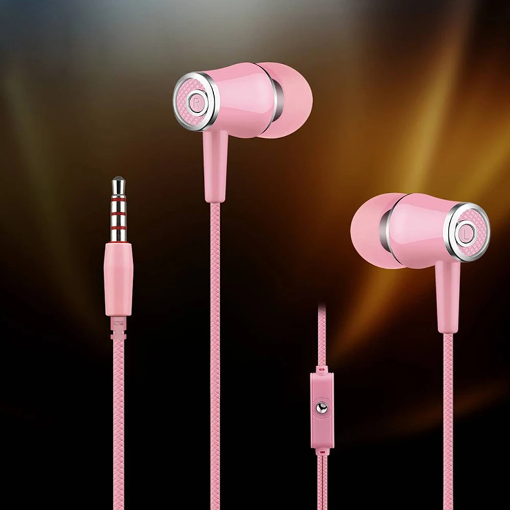 k68 Leather cable Sport Earphone Wired Earphones Super Bass 3.5mm Crack Earbud with Mic for Android Apple | Электроника