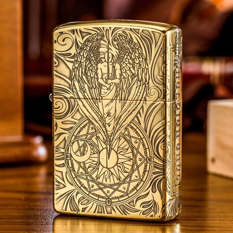 Главный ангел-хранитель керосиновая зажигалка пятисторонняя гравировка