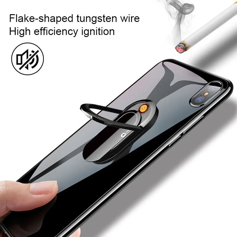 Перезаряжаемая USB зажигалка электрическая креативный кронштейн для телефона